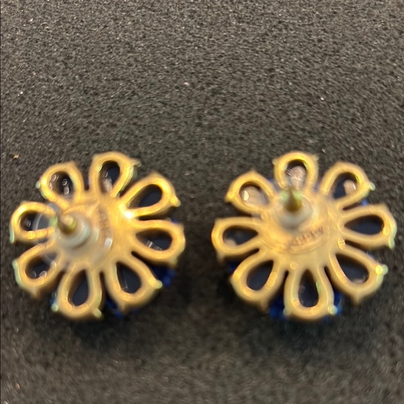 J. Crew Blue and Gold Sunburst Earrings - Picture 3 of 3